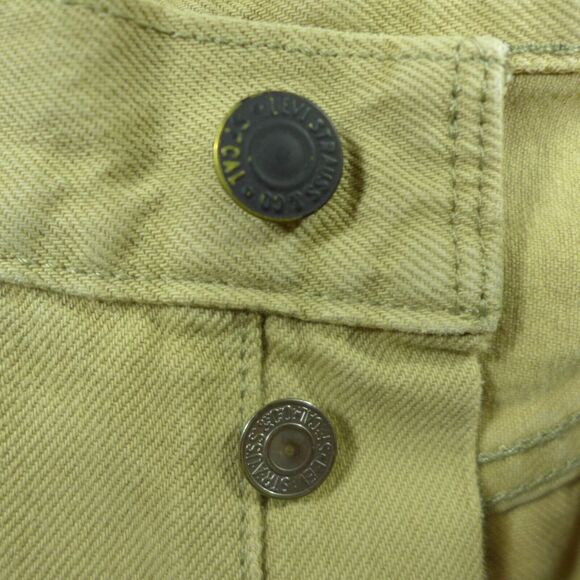 Levi's 501 Button Fly Beige Straight Leg Jeans Men's Size Tan Men's Size 34x30 - Picture 3 of 13